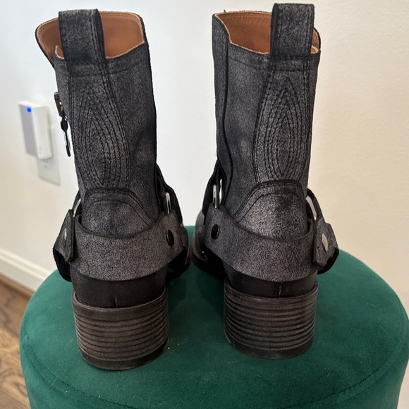 Frye Distressed Black Ankle Booties - Picture 5 of 7